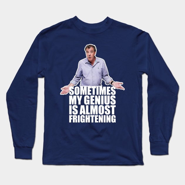 Frightening Genius Jeremy Clarkson Long Sleeve T-Shirt by scribblejuice